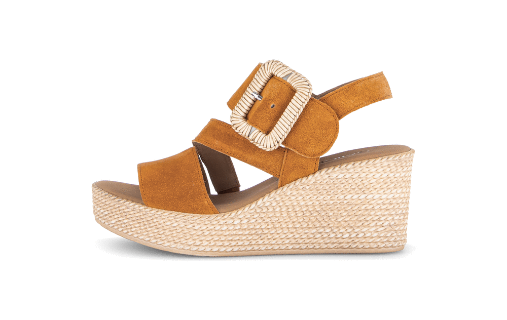 Gabor 84.771.10 Mustard Suede Wedge Sandals