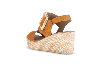 Gabor 84.771.10 Mustard Suede Wedge Sandals
