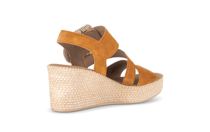 Gabor 84.771.10 Mustard Suede Wedge Sandals