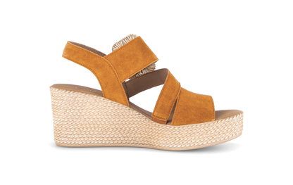 Gabor 84.771.10 Mustard Suede Wedge Sandals
