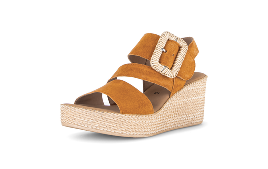 Gabor 84.771.10 Mustard Suede Wedge Sandals
