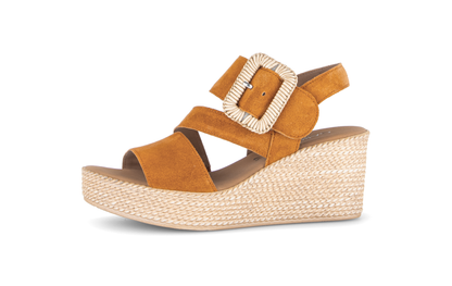Gabor 84.771.10 Mustard Suede Wedge Sandals