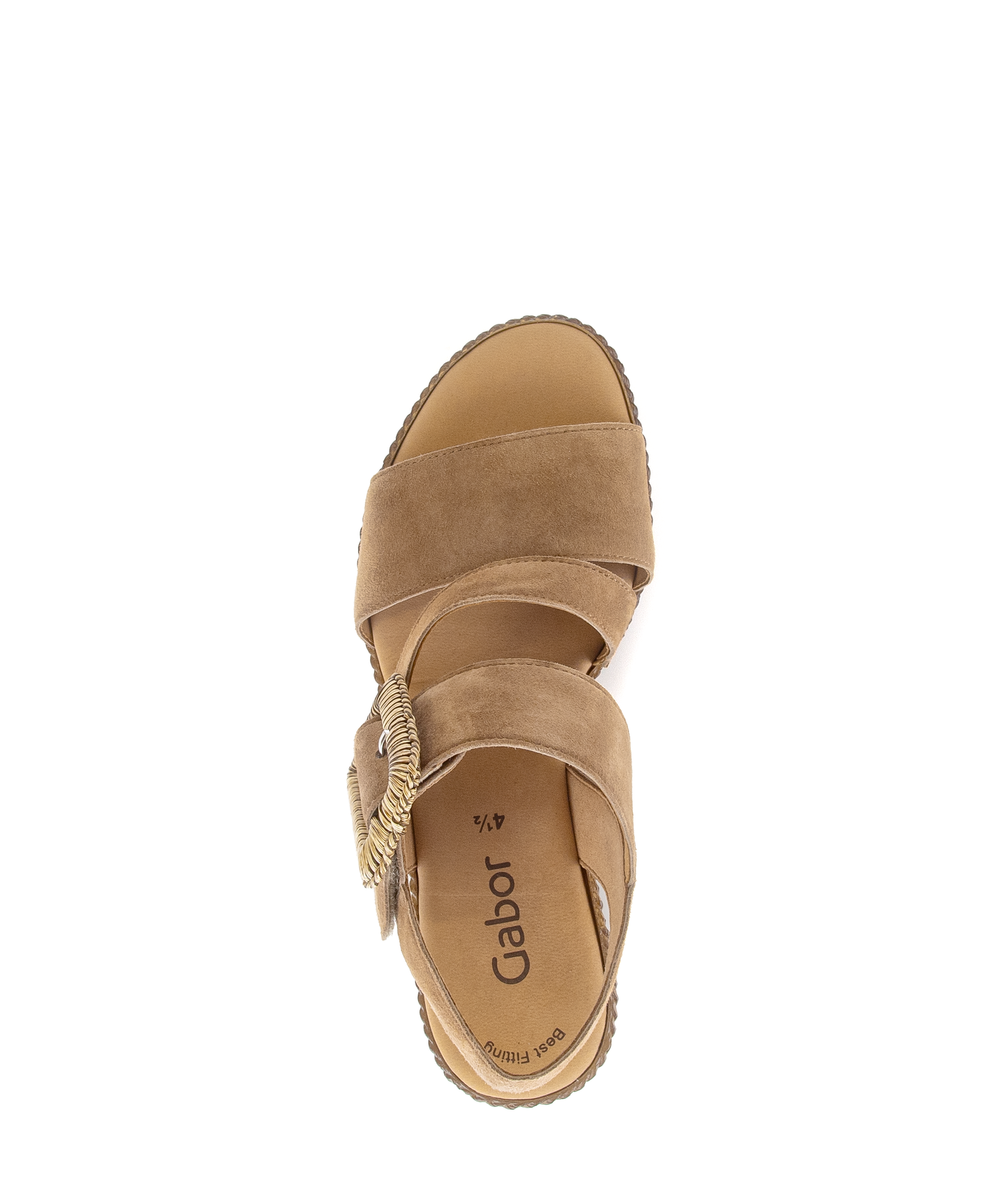 Gabor 84.771.14 Peanut Brown F Fit Wedge Sandals