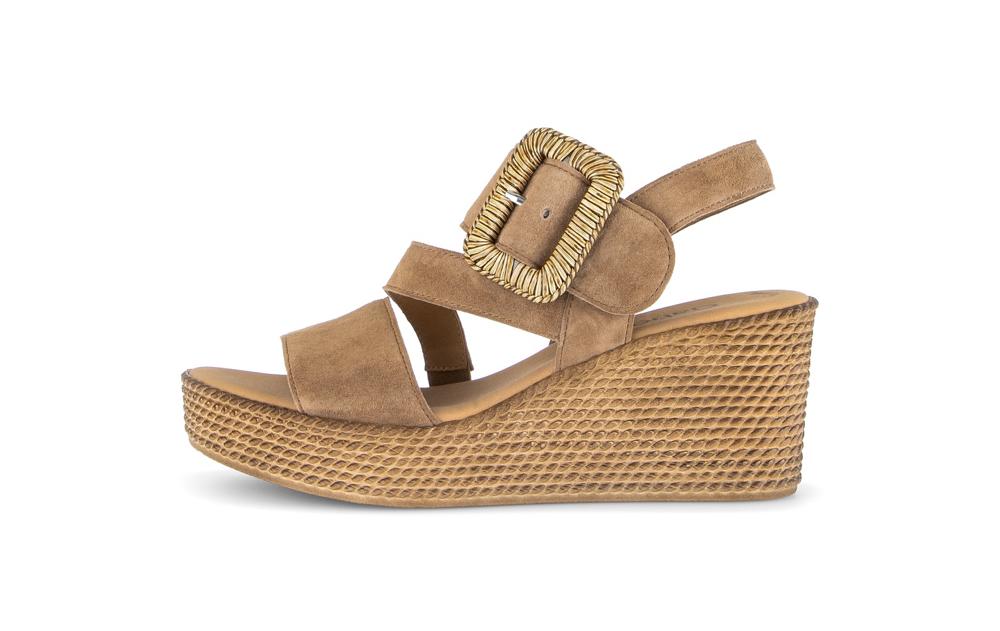 Gabor 84.771.14 Peanut Brown F Fit Wedge Sandals