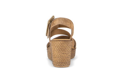 Gabor 84.771.14 Peanut Brown F Fit Wedge Sandals