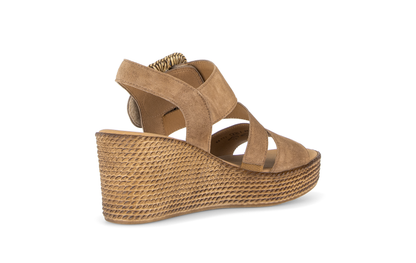 Gabor 84.771.14 Peanut Brown F Fit Wedge Sandals
