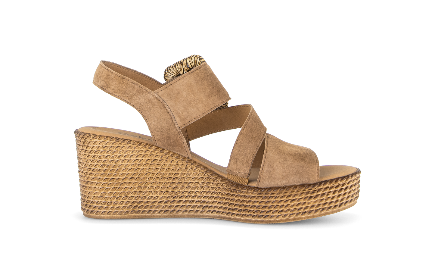 Gabor 84.771.14 Peanut Brown F Fit Wedge Sandals