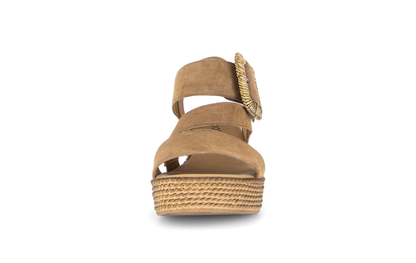 Gabor 84.771.14 Peanut Brown F Fit Wedge Sandals