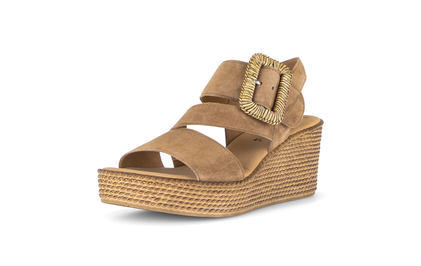 Gabor 84.771.14 Peanut Brown F Fit Wedge Sandals