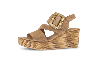 Gabor 84.771.14 Peanut Brown F Fit Wedge Sandals