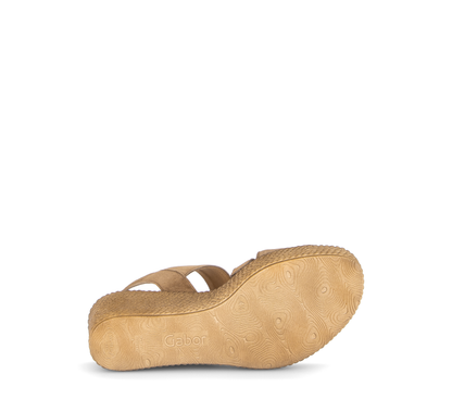Gabor 84.771.14 Peanut Brown F Fit Wedge Sandals