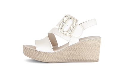 Gabor 84.771.20 Latte Cream F Fit Wedge Slingback Sandals