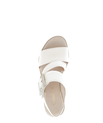 Gabor 84.771.20 Latte Cream F Fit Wedge Slingback Sandals