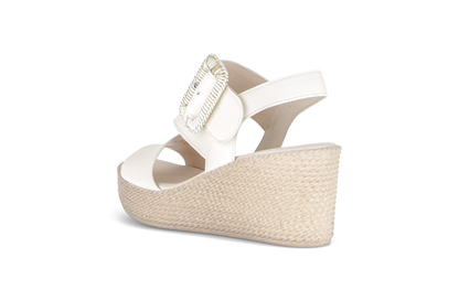 Gabor 84.771.20 Latte Cream F Fit Wedge Slingback Sandals