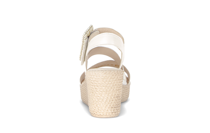 Gabor 84.771.20 Latte Cream F Fit Wedge Slingback Sandals