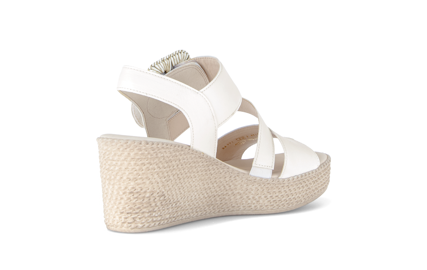 Gabor 84.771.20 Latte Cream F Fit Wedge Slingback Sandals
