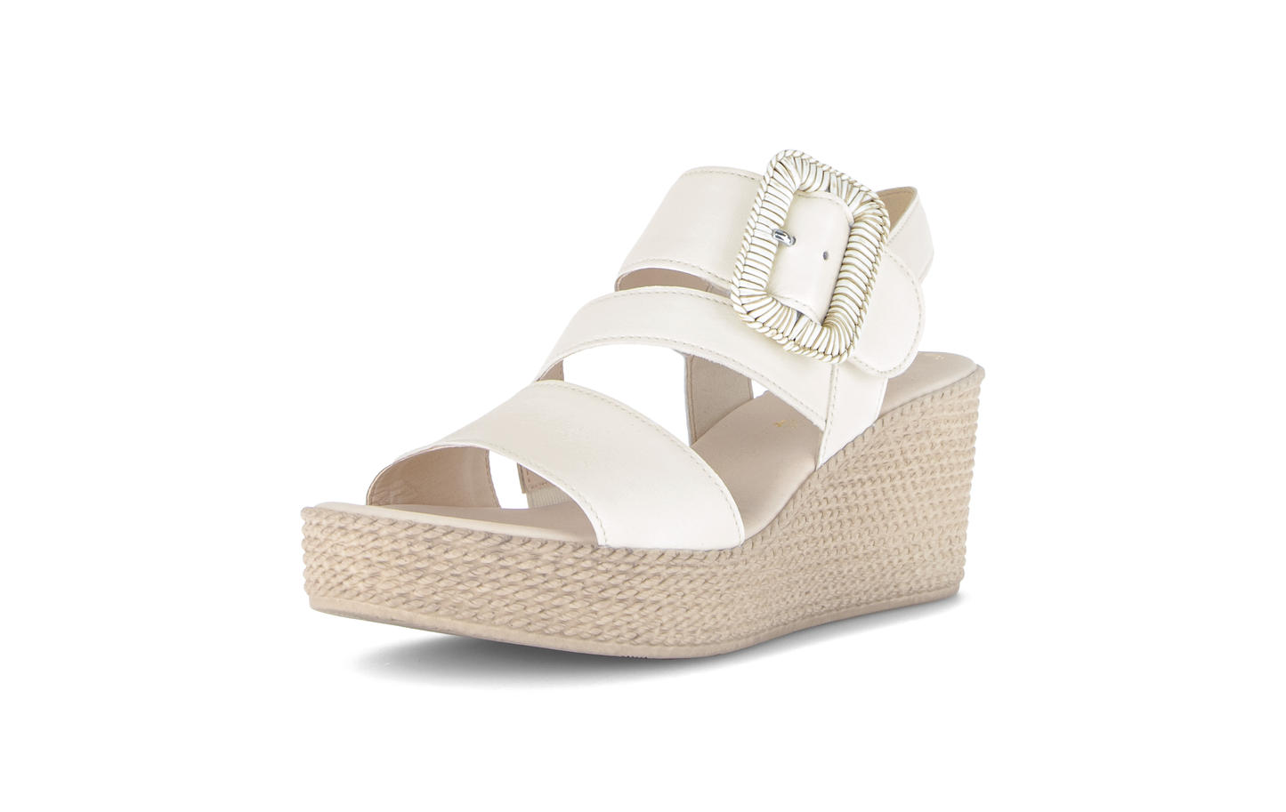 Gabor 84.771.20 Latte Cream F Fit Wedge Slingback Sandals