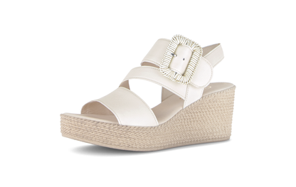 Gabor 84.771.20 Latte Cream F Fit Wedge Slingback Sandals