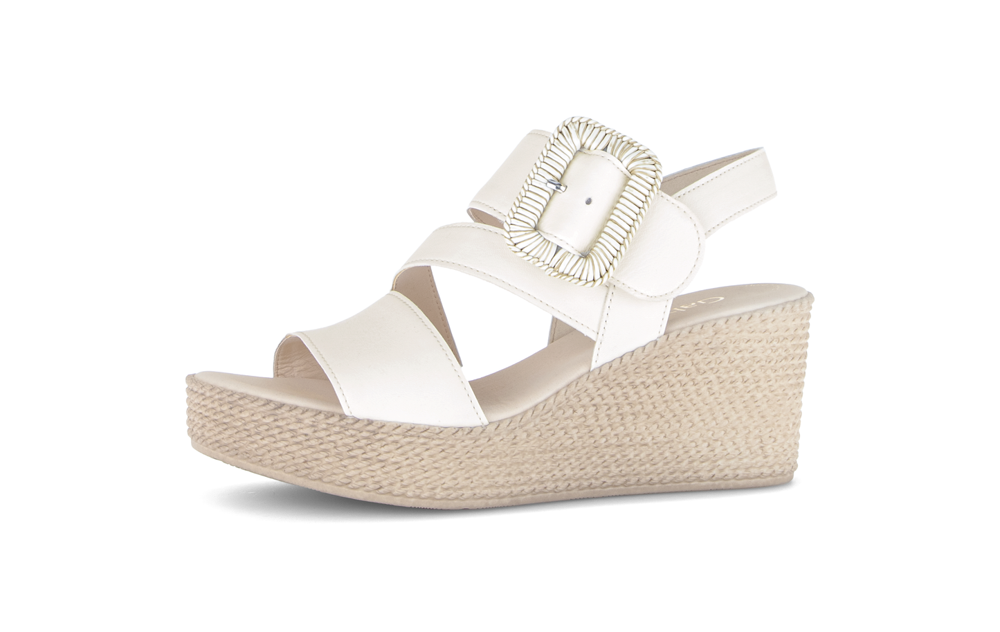 Gabor 84.771.20 Latte Cream F Fit Wedge Slingback Sandals
