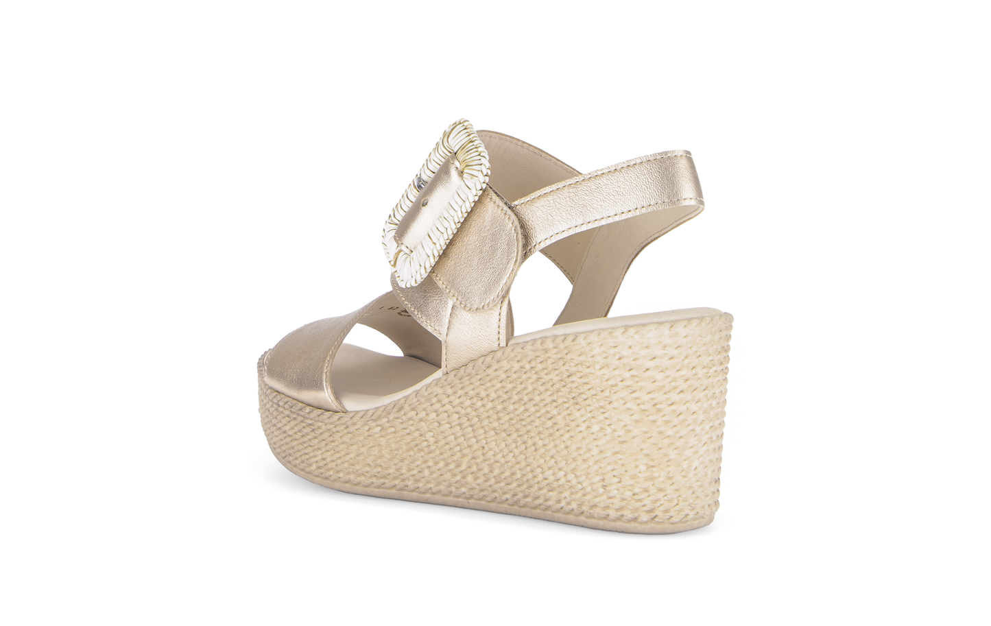 Gabor 84.771.62 Champagne Gold F Fit Wedge Slingback Sandals