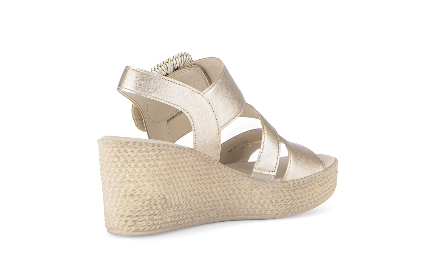 Gabor 84.771.62 Champagne Gold F Fit Wedge Slingback Sandals