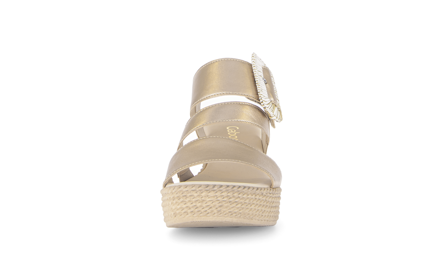 Gabor 84.771.62 Champagne Gold F Fit Wedge Slingback Sandals