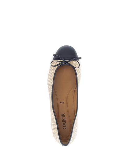 Gabor 85.102.46 Natural & Navy Combi F Fit Slip On Pumps