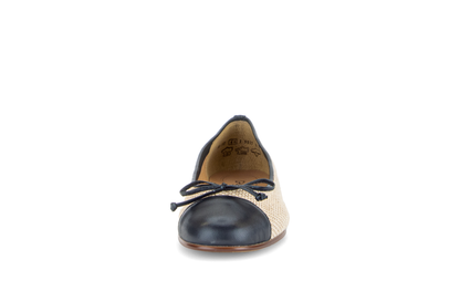 Gabor 85.102.46 Natural & Navy Combi F Fit Slip On Pumps