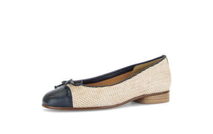 Gabor 85.102.46 Natural & Navy Combi F Fit Slip On Pumps