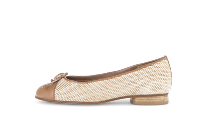 Gabor 85.102.48 Natural & Brown F Fit Slip On Pumps