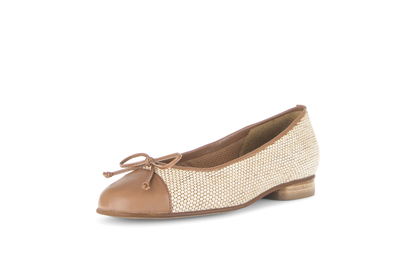 Gabor 85.102.48 Natural & Brown F Fit Slip On Pumps