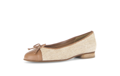 Gabor 85.102.48 Natural & Brown F Fit Slip On Pumps