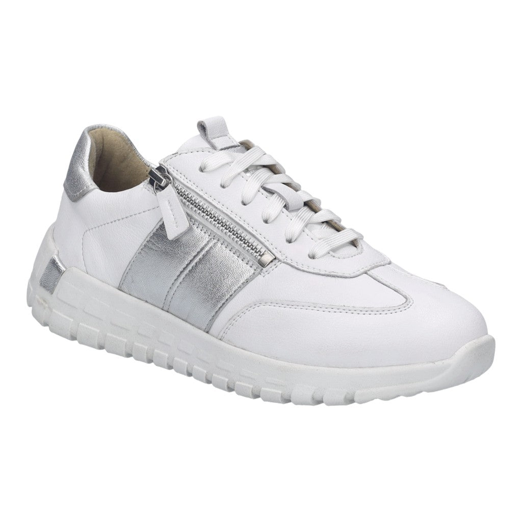 Josef Seibel 86301 TE269 082 Gabby 01 White Silver Trainer with Zip