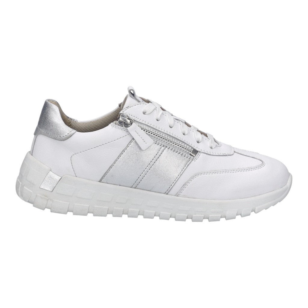 Josef Seibel 86301 TE269 082 Gabby 01 White Silver Trainer with Zip