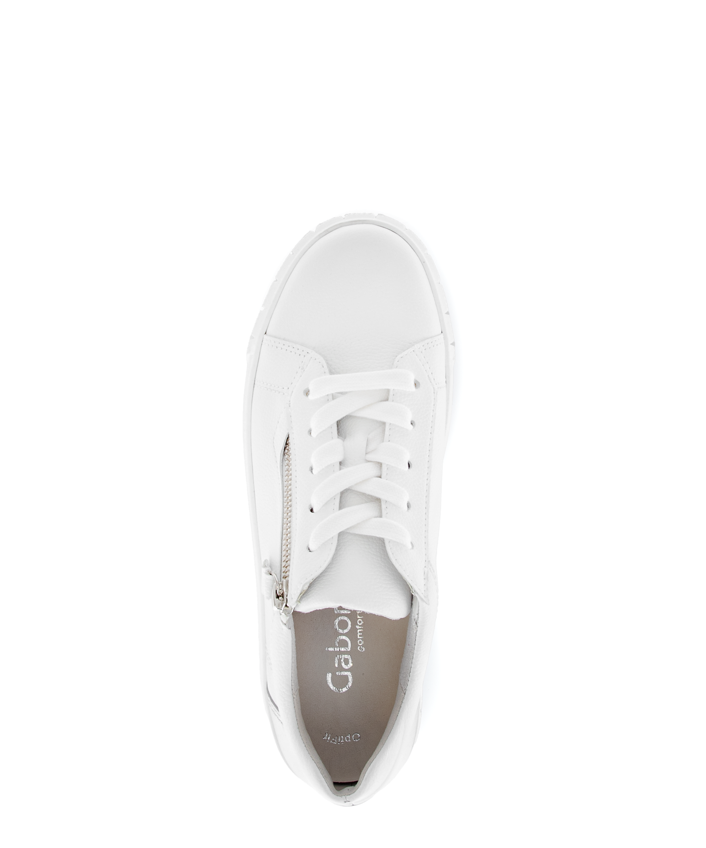 Gabor Comfort 86.415.51 White & Silver Heel  H Fit Trainers with Zip