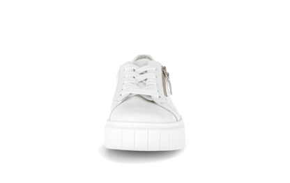 Gabor Comfort 86.415.51 White & Silver Heel  H Fit Trainers with Zip