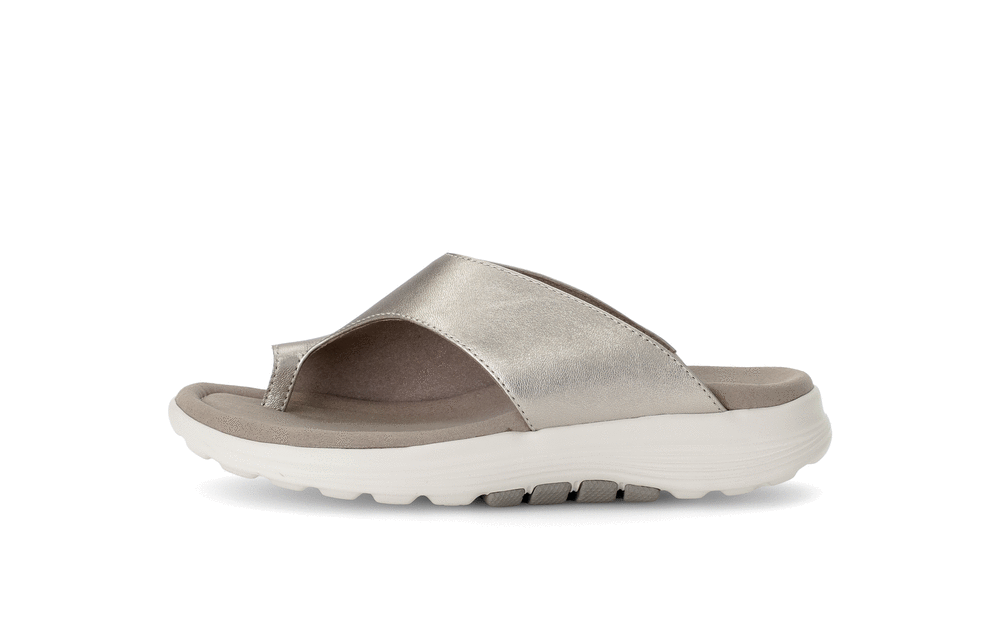 Gabor Rollingsoft 86.812.62 Puder Gold Slip On Sandals with Toe Post