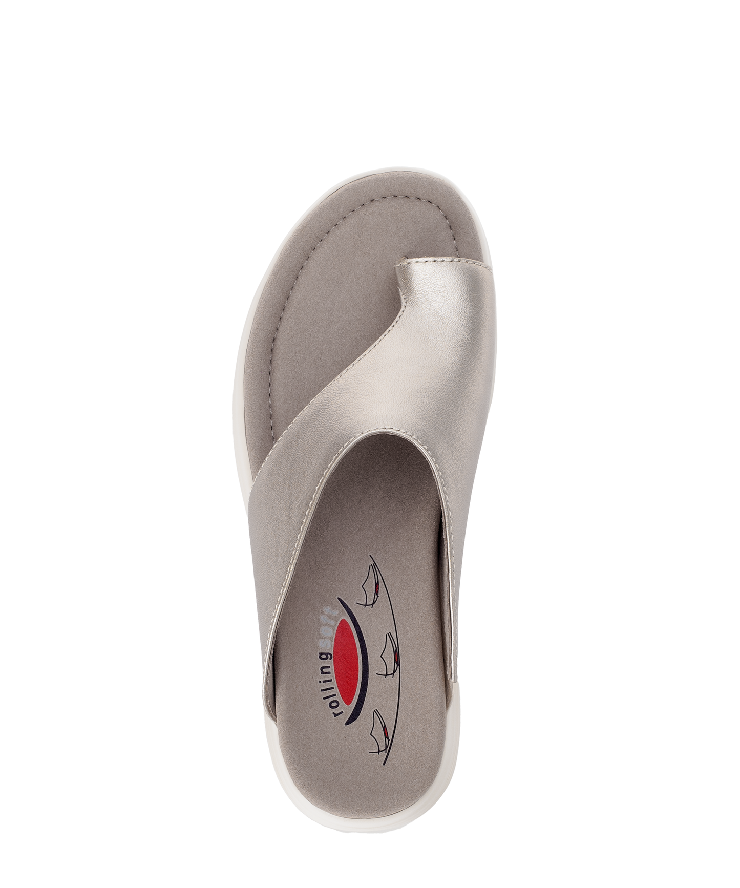 Gabor Rollingsoft 86.812.62 Puder Gold Slip On Sandals with Toe Post