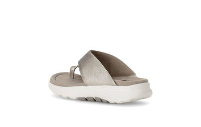 Gabor Rollingsoft 86.812.62 Puder Gold Slip On Sandals with Toe Post