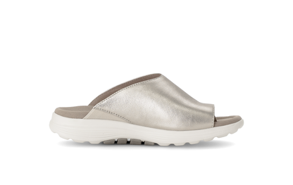 Gabor Rollingsoft 86.812.62 Puder Gold Slip On Sandals with Toe Post