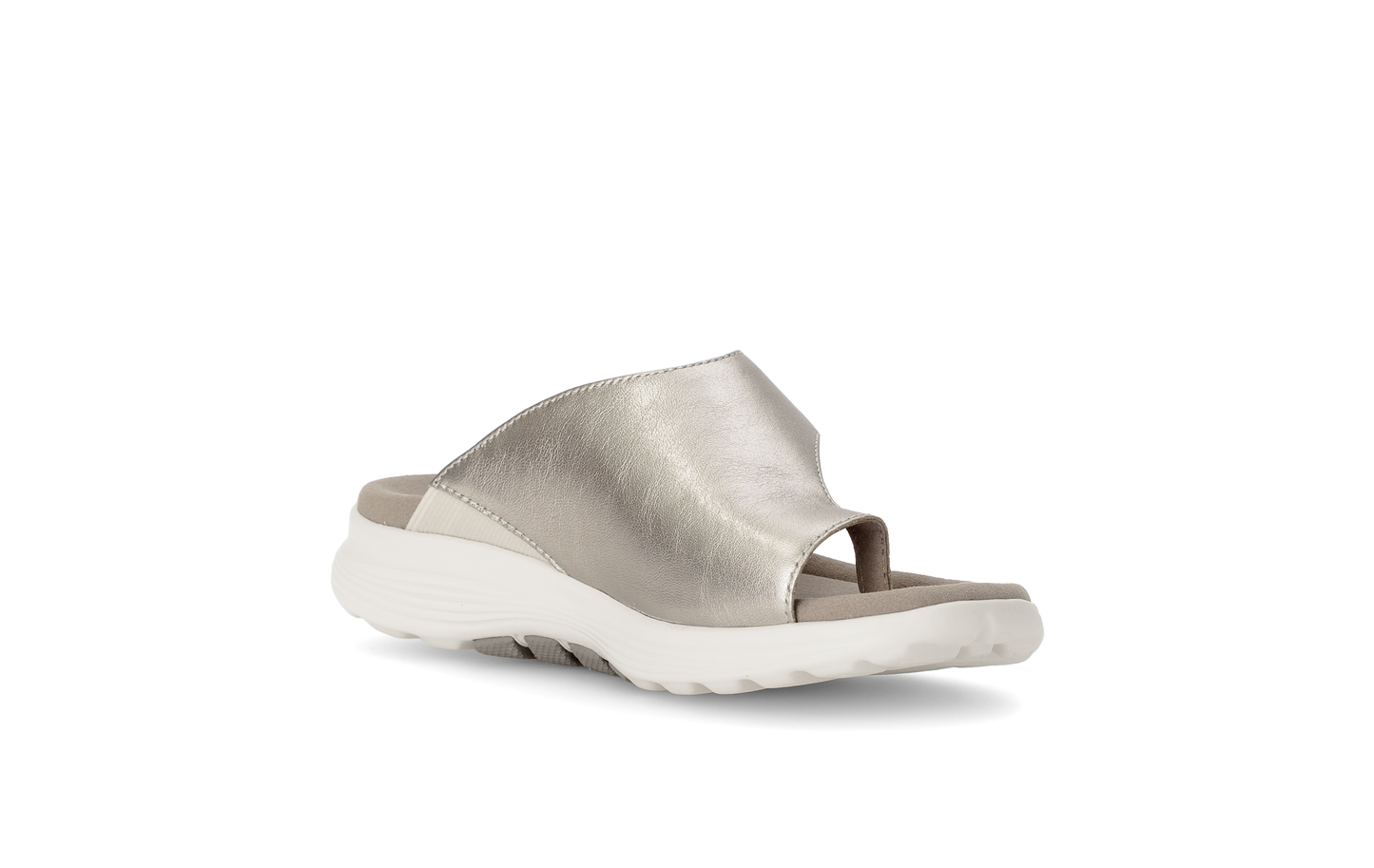 Gabor Rollingsoft 86.812.62 Puder Gold Slip On Sandals with Toe Post