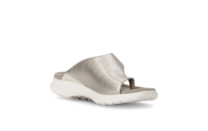 Gabor Rollingsoft 86.812.62 Puder Gold Slip On Sandals with Toe Post