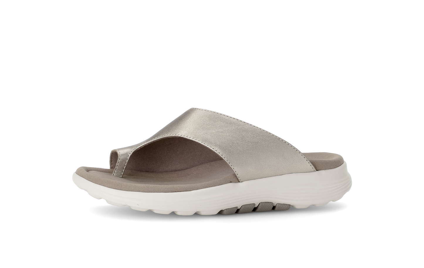 Gabor Rollingsoft 86.812.62 Puder Gold Slip On Sandals with Toe Post