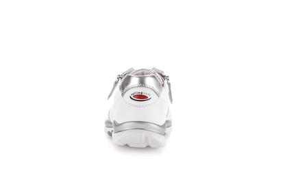 Gabor 86.968.51 Rollingsoft Sensitive White & Silver Sneakers with Zip