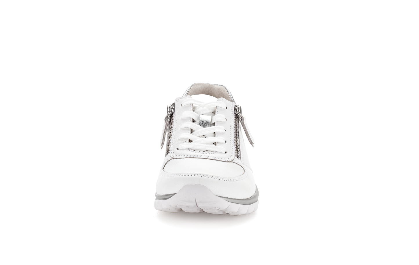 Gabor 86.968.51 Rollingsoft Sensitive White & Silver Sneakers with Zip