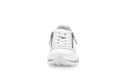 Gabor 86.968.51 Rollingsoft Sensitive White & Silver Sneakers with Zip