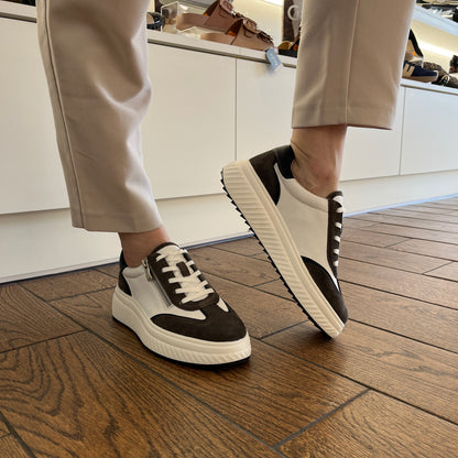 Caprice 9-23600-45 152 White & Grey Combi Trainers