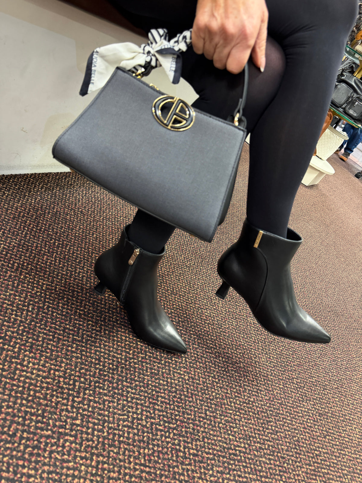 Marco Tozzi 2-25327-47 001 Black Kitten Heel Boots