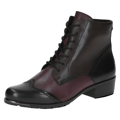 Caprice 9-25111-43-961 Burgundy & Black Multi Ankle Boots
