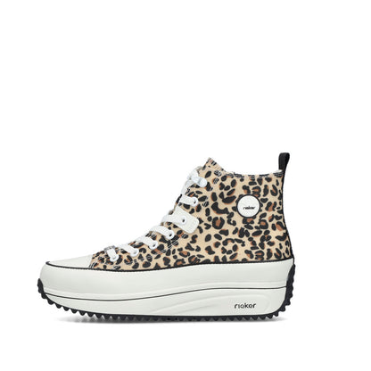 Rieker 90010-91 Leopard Print High Top Trainers